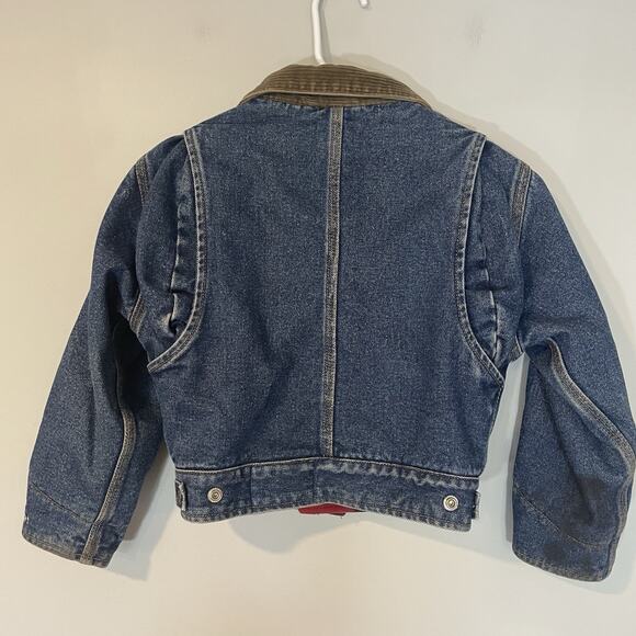 Vintage Ralph Lauren Flannel Denim Reversible Trucker Jacket Size 5 Toddler - Picture 5 of 9